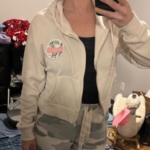 Ron Jon Surf Shop cream Zip-Up Hoodie